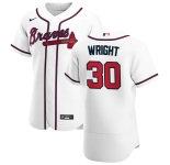 Atlanta Braves #30 Kyle Wright Men's Nike White Home 2020 Authentic Player MLB Jersey