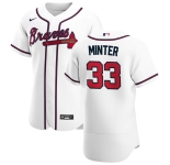 Atlanta Braves #33 A.J. Minter Men's Nike White Home 2020 Authentic Player MLB Jersey
