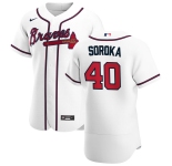 Atlanta Braves #40 Mike Soroka Men's Nike White Home 2020 Authentic Player MLB Jersey