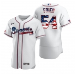 Atlanta Braves #54 Max Fried Men's Nike White Fluttering USA Flag Limited Edition Authentic MLB Jersey