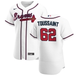 Atlanta Braves #62 Touki Toussaint Men's Nike White Home 2020 Authentic Player MLB Jersey