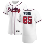 Atlanta Braves #65 Patrick Weigel Men's Nike White Home 2020 Authentic Player MLB Jersey