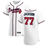 Atlanta Braves #77 Luke Jackson Men's Nike White Home 2020 Authentic Player MLB Jersey
