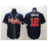 Men's Atlanta Braves #12 Jorge Soler Blue Nike MLB Jersey
