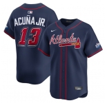 Men's Atlanta Braves #13 Ronald Acuna Jr. Navy 2025 Speedway Classic Alternate Limited Stitched Baseball Jersey