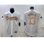 Men's Atlanta Braves #13 Ronald Acuna Jr White 2022 All Star Stitched Flex Base Nike Jersey