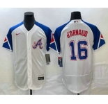 Men's Atlanta Braves #16 Travis dArnaud White 2023 City Connect Flex Base Stitched Jersey