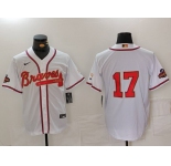Men's Atlanta Braves #17 Andy Messersmith White Gold World Series Champions Cool Base Stitched Jersey