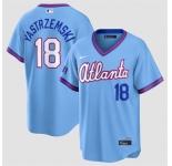Men's Atlanta Braves #18 Mike Yastrzemski Powder Blue 2026 City Connect Stadium Stitched Baseball Jersey