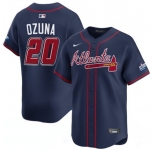 Men's Atlanta Braves #20 Marcell Ozuna Navy 2025 Speedway Classic Alternate Limited Stitched Baseball Jersey