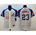 Men's Atlanta Braves #23 Michael Harris II Number White 2023 City Connect Flex Base Stitched Baseball Jersey
