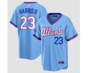 Men's Atlanta Braves #23 Michael Harris II Powder Blue 2026 City Connect Stadium Stitched Baseball Jersey