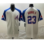Men's Atlanta Braves #23 Michael Harris II White 2023 City Connect Cool Base Stitched Jersey