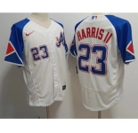 Men's Atlanta Braves #23 Michael Harris II White 2023 City Connect Flex Base Stitched Baseball Jersey