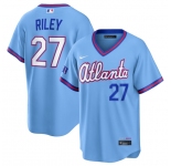 Men's Atlanta Braves #27 Austin Riley Powder Blue 2026 City Connect Stadium Stitched Baseball Jersey
