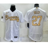 Men's Atlanta Braves #27 Austin Riley White 2022 All Star Stitched Flex Base Nike Jersey