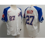 Men's Atlanta Braves #27 Austin Riley White 2023 City Connect Flex Base Stitched Baseball Jersey