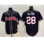 Men's Atlanta Braves #28 Matt Olson 2026 Fashion Replica Black Out Stitched Baseball Jersey