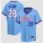 Men's Atlanta Braves #28 Matt Olson Powder Blue 2026 City Connect Stadium Stitched Baseball Jersey