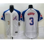 Men's Atlanta Braves #3 Dale Murphy Number White 2023 City Connect Flex Base Stitched Jersey2