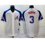 Men's Atlanta Braves #3 Dale Murphy White 2023 City Connect Cool Base Stitched Jersey