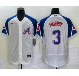 Men's Atlanta Braves #3 Dale Murphy White 2023 City Connect Flex Base Stitched Jersey