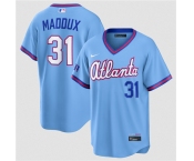 Men's Atlanta Braves #31 Greg Maddux Powder Blue 2026 City Connect Stadium Stitched Baseball Jersey