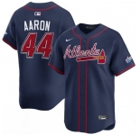 Men's Atlanta Braves #44 Hank Aaron Navy 2025 Speedway Classic Alternate Limited Stitched Baseball Jersey