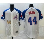 Men's Atlanta Braves #44 Hank Aaron Number White 2023 City Connect Flex Base Stitched Jersey1