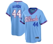 Men's Atlanta Braves #44 Hank Aaron Powder Blue 2026 City Connect Stadium Stitched Baseball Jersey