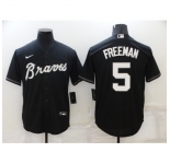 Men's Atlanta Braves #5 Freddie Freeman Nike Black Replica Alternate Jersey