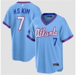 Men's Atlanta Braves #7 Ha-Seong Kim Powder Blue 2026 City Connect Stadium Stitched Baseball Jersey