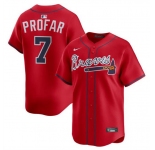 Men's Atlanta Braves #7 Jurickson Profar Red 2025 Alternate Limited Stitched Baseball Jersey