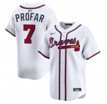 Men's Atlanta Braves #7 Jurickson Profar White 2025 Home Limited Stitched Baseball Jersey