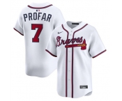 Men's Atlanta Braves #7 Jurickson Profar White 2025 Home Limited Stitched Baseball Jersey