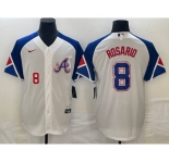 Men's Atlanta Braves #8 Eddie Rosario Number White 2023 City Connect Cool Base Stitched Jersey