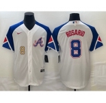 Men's Atlanta Braves #8 Eddie Rosario Number White 2023 City Connect Cool Base Stitched Jerseys