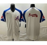 Men's Atlanta Braves Big Logo White 2023 City Connect Cool Base Stitched Jersey