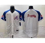 Men's Atlanta Braves Big Logo White 2023 City Connect Flex Base Stitched Baseball Jersey