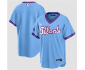 Men's Atlanta Braves Blank Powder Blue 2026 City Connect Stadium Stitched Baseball Jersey