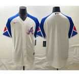 Men's Atlanta Braves Blank White 2023 City Connect Cool Base Stitched Jersey