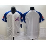 Men's Atlanta Braves Blank White 2023 City Connect Flex Base Stitched Baseball Jersey