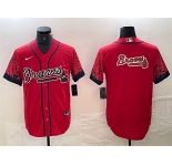 Men's Atlanta Braves Red Team Big Logo City Connect Cool Base Stitched Baseball Jersey