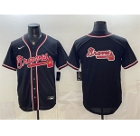 Men's Atlanta Braves Team Big Logo 2026 Fashion Replica Black Out Stitched Baseball Jersey