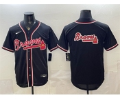 Men's Atlanta Braves Team Big Logo 2026 Fashion Replica Black Out Stitched Baseball Jersey