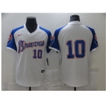 Men's Nike Atlanta Braves #10 Atlanta Braves White Stitched Baseball Jersey