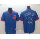 Men's Nike Atlanta Braves #13 Ronald Acuna Blue M&N MLB Jersey