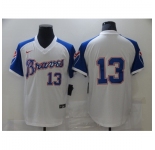 Men's Nike Atlanta Braves #13 Ronald Acuna Jr. White Stitched Baseball Jersey
