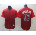 Men's Nike Atlanta Braves #13 Ronald Acuna Red Drift Fashion MLB Jersey