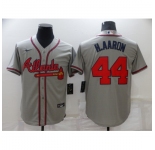 Men's Nike Atlanta Braves #44 Hank Aaron Gray Jersey